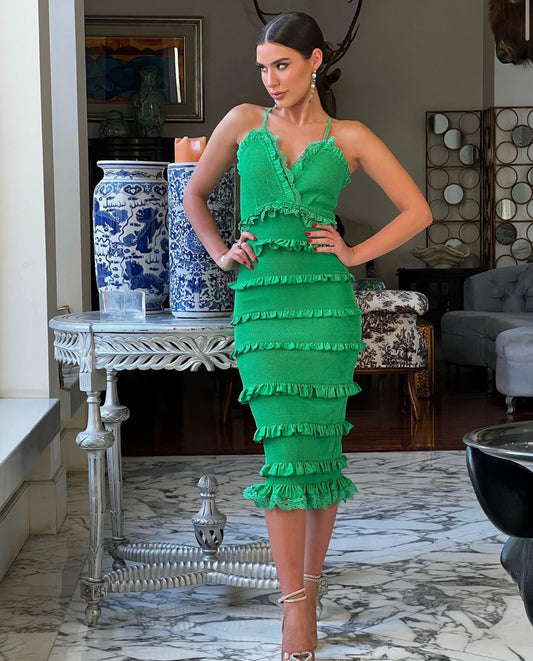 Maui Wowie Smocked Lace Midi Dress