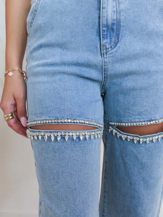 Down Bad Rhinestone Jeans