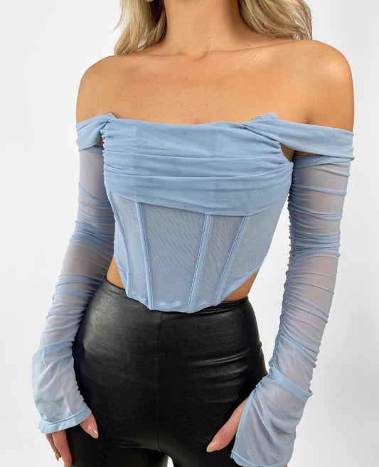 Yours Truly Long Sleeve Corset Top
