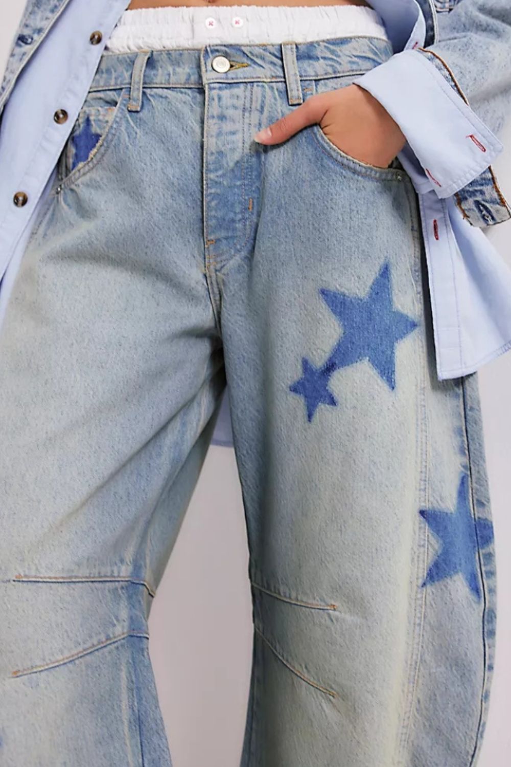 Adrienne Wide Leg Star Jeans