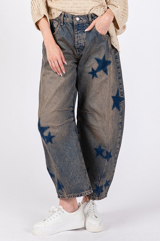 Adrienne Wide Leg Star Jeans