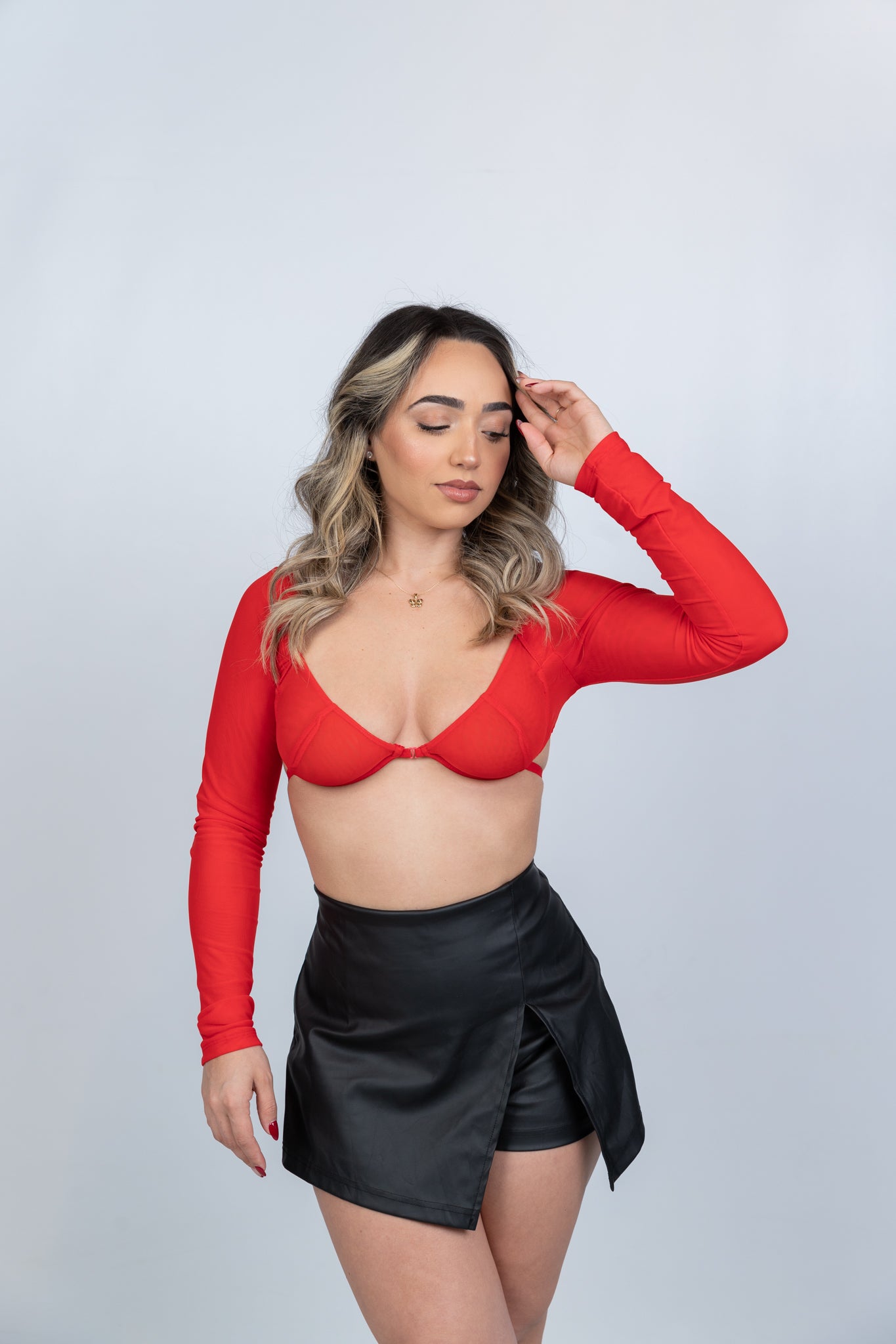 Show Out Long Sleeve Bra Top